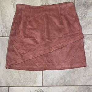 Mauve Suede Cross Skirt